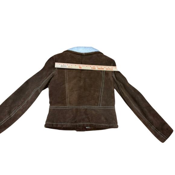 SUEDE VTG 4 Snap Up Coat Womens SZ XS/S Faux Shearling Western Beth Dutton - Picture 14 of 16